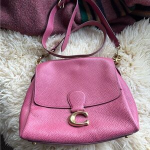 Coach May Shoulder Bag #3954 soft pebbled leather rouge and brass